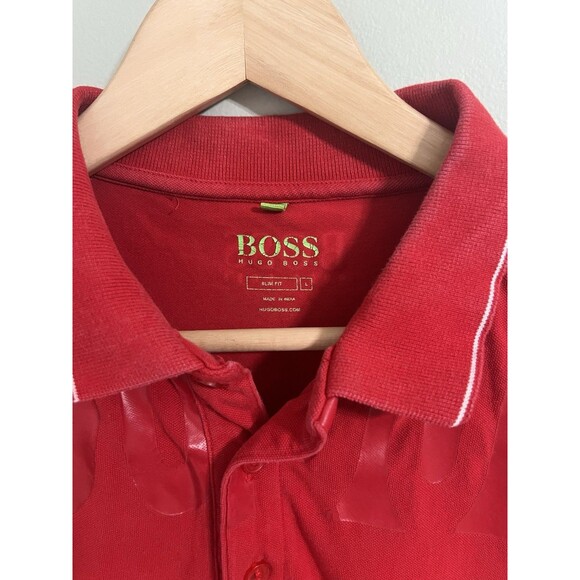 Hugo boss red polos for men slimfit T-shirt size L - Picture 3 of 11